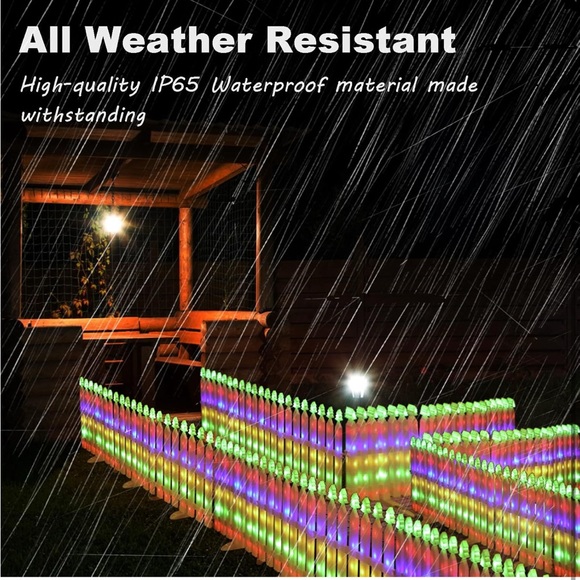 Solar☀️Lighted💡Garden Fence Christmas Tree🎄Fence Lights 10FT 336LED 8 Modes - Picture 6 of 9